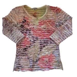 Vintage Suzie Pastel Textured Long Sleeve Top